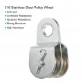 Uxcell 87mm Single Pulley Block Iron Hanging Wire Towing Wheel Cable Rope Runner Roller In Zinc Plated
