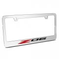 Ipick Image For Chevrolet Corvette C8 Z06 3d Embossed Letters On Mirror Chrome Metal License Plate Frame