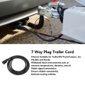 7 Pin Trailer Plug Inline Wire Harness 8ft Stable Signal Transmission Light Wiring Cord For Rv Caravan Fitment Suitable Truck