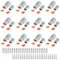 Deutsch Dtp Connector Kit 96 Pcs 2 Pin Automotive Waterproof Connectors 12 Sets With Size Stamped Contacts 14 Awg Wire 25a 