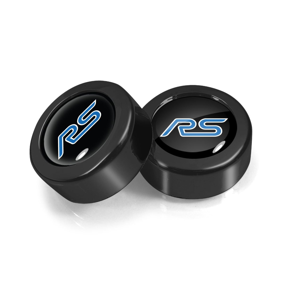 Ford Focus Rs License Plate Frame Screw Cover Set Black On Abs Plastic With Dome Logo 0 7 In Official Licensed 2 Piece