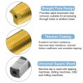 Uxcell Metric Thread Tap M10 X 1 H2 Titanium Coated M35 High Speed Steel Straight Flute Screw Milling Machine Taps Threading