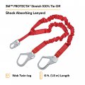 3m Protecta Pro 6 100-percent Elastic Shock Absorbing Lanyard Snap Hook At Center Steel Rebar Hooks On Leg Ends 310 Lb Capacity