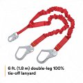 3m Protecta Pro 6 100-percent Elastic Shock Absorbing Lanyard Snap Hook At Center Steel Rebar Hooks On Leg Ends 310 Lb Capacity