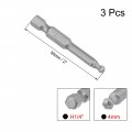 Uxcell 3 Pcs H4 4mm Ball End Screwdriver Bits S2 Steel Magnetic 2 Inch Long Drill Bit With 1 4 Hex Shank