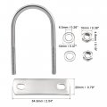 Uxcell Round U-bolt 1 65 42mm Inner Width 85mm Length Steel M6 With Nuts Plate Washers 2 Set