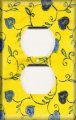 Snazzyswitch Blue Leaves Decorative Outlet Cover Single Duplex Receptacle Wall Plate 