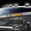 Hercoo Smoked Led Roof Lights White Cab Marker Clearance Running Compatible With 1999-2016 F250 F350 F450 F550 Super Duty