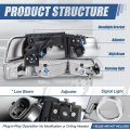 Auto Dynasty 4pcs Factory Style Headlights Assembly And Bumper Lamps Compatible With Chevy Silverado Suburban Tahoe 1999-2006