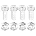 50 Sets Clear Acrylic Screws And Nuts Kit M5 X 12mm Pc Transparent Round Head Phillips Bolts With Hex For Machine Electronic 