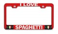 I Love Spaghetti Italian Italy Rd Auto Metal License Plate Frame Tag Holder A74 