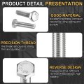 M6-1 X 25mm Left Hand Hex Head Bolt 304 Stainless Steel Reverse Fully Threaded Fastener Screws Bolts For Machinery Automobiles