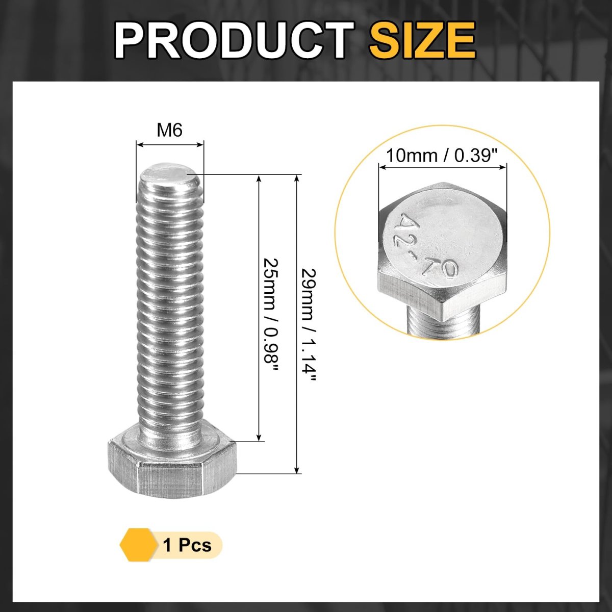 M6-1 X 25mm Left Hand Hex Head Bolt 304 Stainless Steel Reverse Fully Threaded Fastener Screws Bolts For Machinery Automobiles