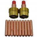 Riverweld Tig Gas Lens Collet Bodies Large Diameter 45v64s 13n23l 3 32a  2 4mm Orifice Assorted Size Kit Fit Sr Wp 9 20 25 