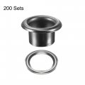 Uxcell Grommets Eyelets With Washers Kit 13 5 X 8 7mm Alloy Grommet For Diy Or Craft Projects Black 200 Set