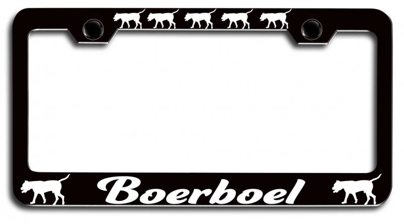 Boerboel Dogs Pets Black Metal License Plate Frame Tag Holder P68