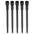 5pcs Hex Nut Driver Drill Bit 3 8 In 6 Point Socket 1 4 Shank Magnetic Setter Cr-v Steel Bolt Sockets For Power Drills Impact