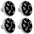 Gotham Decor Set Of 4 Kitty Cat Silhouettes Drawer Knobs 