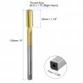 Uxcell Metric Thread Tap M12 X 1 75 H2 130mm Extra Long Titanium Coated M35 High Speed Steel Straight Flute Screw Milling