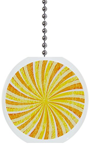 Yellow Swirl Solid Ceramic Fan Pull