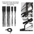 Motorcycle Leather Handlebar Tasselsa 2pcs Fringe Grip Sensora Tassel Cover Lever Universal