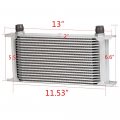 G-plus Universal 19 Row An10-10an Aluminum Engine Transmisson Oil Cooler Kit English-style C Silver
