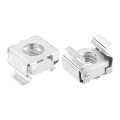 M6 X 1mm Cage Nut 50pcs Snap-ins Carbon Steel Zinc Plated Metric Nut For Server Rack Cabinet Silver 