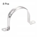 Uxcell 63mm 2 5 Rigid Pipe Strap Hole Tube Straps 201 Stainless Steel Tension Clip Clamp 8pcs