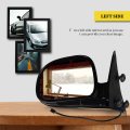 Ocpty Black Left Side Mirror Fit For 1994-1997 Chevy S10 Smooth Glass Manual Fold Non-heated