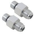 Pack Of 2 An6 9 16 -18 Unf Male Flare To 1 4 Npsm Silver Aluminum Transmission Cooling Line Fittings Adapters For Front And 