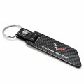 Ipick Image For Chevrolet Corvette C7 Black Real Carbon Fiber Blade Style With Leather Strap Key Chain Keychain Official