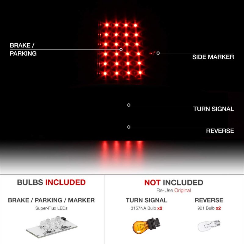 Black Smoke Full-led Tail Brake Light Housing Lamp Assembly For 2007-2013 Toyota Tundra Pickup Truck Driver And Passenger Side