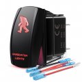 Mictuning Ls08302 5pin Bigfoot Rocker Switch On-off Led Light 20a 12v Red