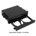 2 In 1 Car Radio Storage Box Multi Purpose Abs Universal 1din Layer Black Cup Holder Fits 173x48mm 6 81x1 89in With Drink