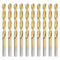 10pcs Titanium Twist Drill Bit 7 32 Drilling Dia High Speed Steel Drills For Hardened Metal Stainless Cast Iron Wood Plastic 