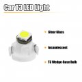 X Autohaux 10 Pcs White T3 3030 Led 12v Car Instrument Panel Dash Cluster Gauge Bulbs Light Dashboard Warning Indicator Lights