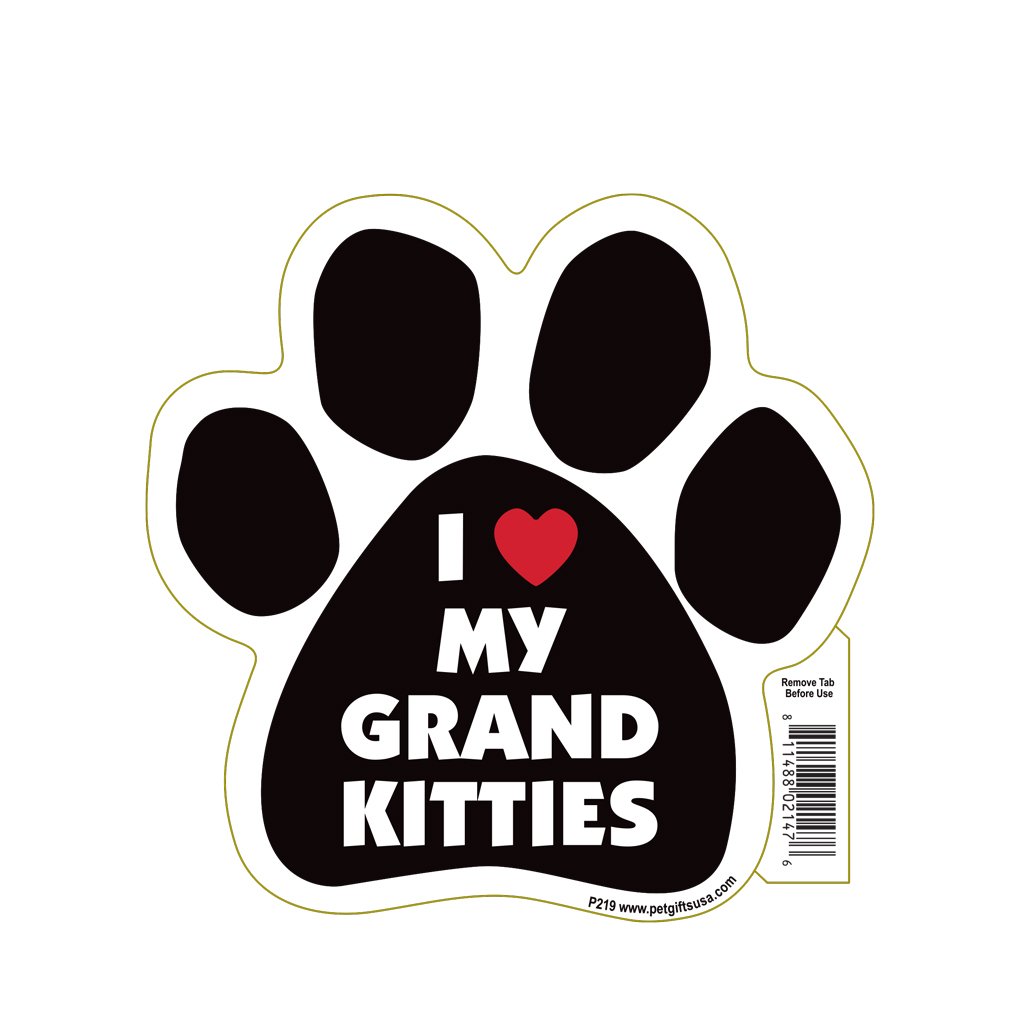 I Love Heart My Grand Kittens Pet Magnet
