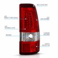 Amerilite For 2003-2006 Chevy Silverado 1500 2500 3500 Ruby Red C-type Led Tube Replacment Tail Lights Brake Lamp Set Passenger