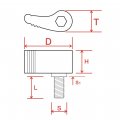 M8x40mm Screws With Handle Thumb Male Threading Rotating Knob Adjustable Screw Single Wing 2pcs M8 X 40 Mm Black