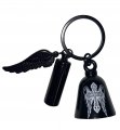 Kustom Cycle Parts Eagle Angel Wings Motorcycle Evil Spirits Biker Guard Bell With Keepsake Urn And Wing Pendant Gloss Black 