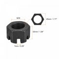 Uxcell M30x1 5mm Hexagon Slotted Nut Grade 4 8 Carbon Steel Hex Castle Nuts Black