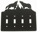 Howling Wolves Quadruple Toggle Light Switch Wall Plate Quadruple Black 