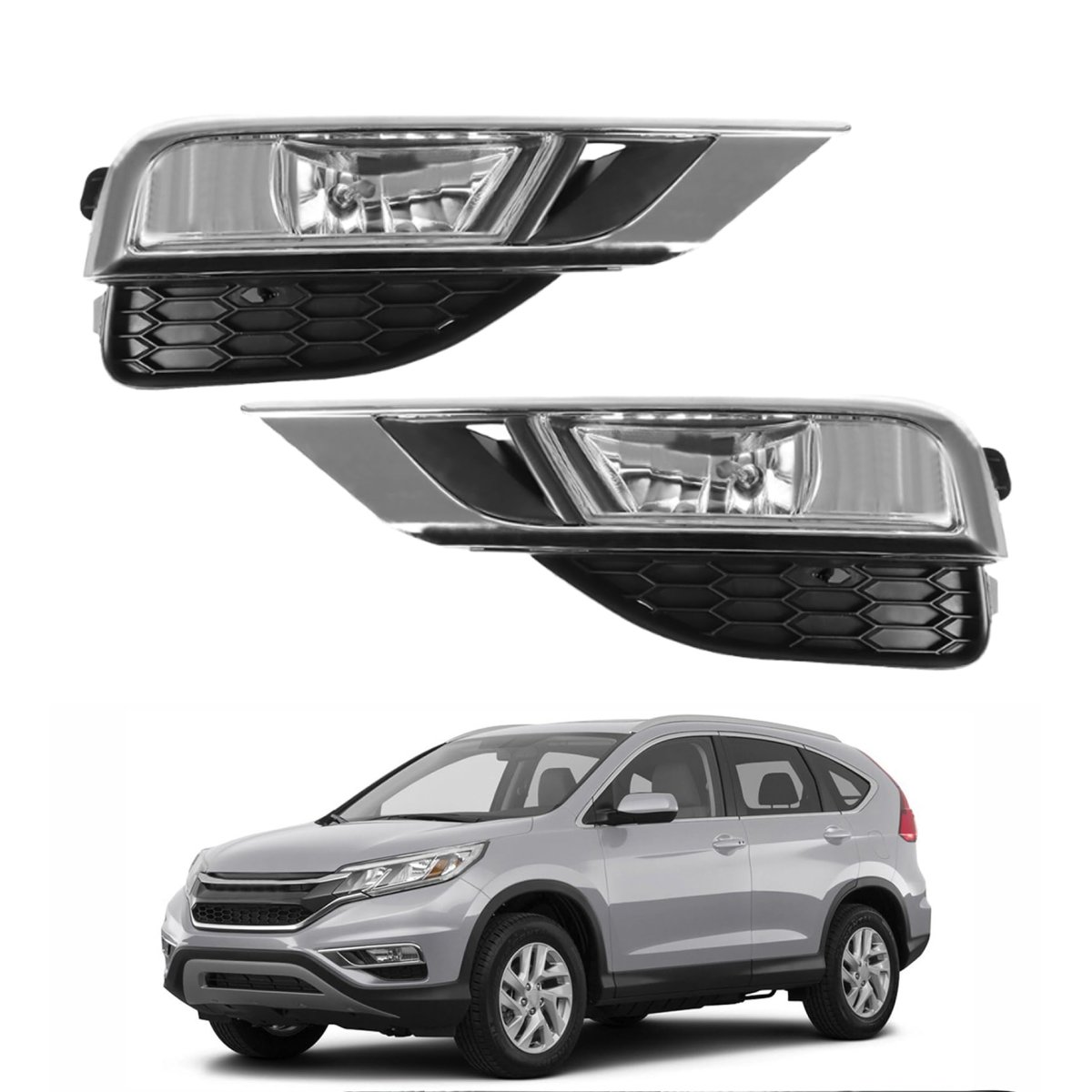 2 Pack Clear Fog Light Kit Replacement For 2015 2016 Honda Cr-v Left Right Side Bumper Lamps With Switch Bulbs Bezels