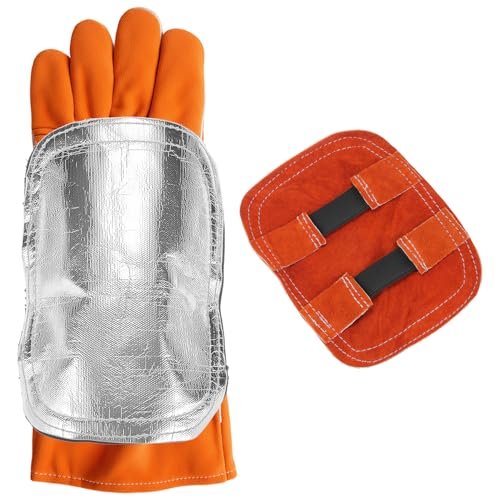 Hand Heat Shield Welding Gloves Split Leather Pad For Industrial Boiler Cutting
