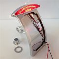 Motorcycle Chromed Curve License Plate Led Tail Brake Light Fit For Side Mounted Verticle