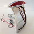 Motorcycle Chromed Curve License Plate Led Tail Brake Light Fit For Side Mounted Verticle