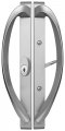 Rockwell Security Modena Contemporary Sliding Door Center Keylock Handle Set In Misty Gray Fits 3-15 16 Inch Ctc Screw Holes 