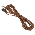 15ft 18 2 Twisted Cloth Covered Lamp Cord Vintage Fabric Electrical Wire With Plug Stripped Ends Ready For Extension Wiring Diy 