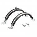 Uxcell 140mm Rigid Pipe Strap Clamps Carbon Steel Bracket Tube Clip M8 M10 Nut Size For Water 1 Pcs