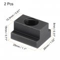 Uxcell M14 Thread T Slot Nuts Alloy Steel Black Oxide Finish Grade 8 Tapped Through T-nuts Furniture 2pcs